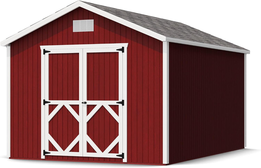 Little Cottage Co. 10x14 Classic Gable Shed with Floor, Outdoor Wood Storage Do-It-Yourself Precut Kit