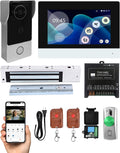 Smart Video Doorbell Intercom System with 600lb Magnetic Lock, 7' Touch Screen Wi-Fi Monitor, 1080P 2.0MP HD Camera, RFID IC Card Access, Tuya App Remote Unlock, Exit Button & Remote Control Kit