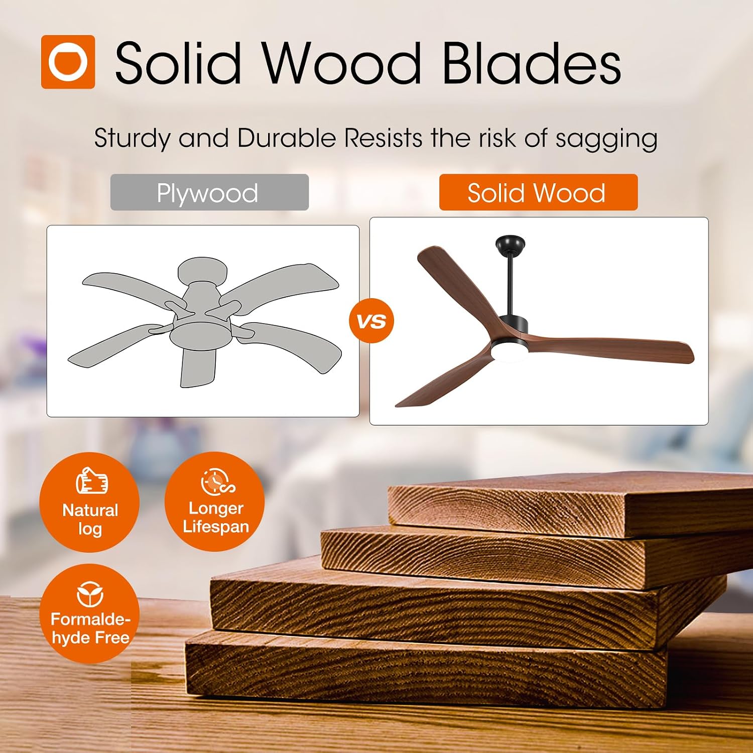 addlon 72 inch Ceiling Fans with Lights and Remote Control, Reversible, 3 Wood Blades, 6 Speeds, 3CCT Dimmable, Noiseless, Indoor/Outdoor Black Walnut Ceiling Fan for Bedroom Living Room Gazebo Patio