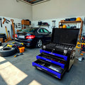 Mini Tool Box, Key Locking System with Tool Set, Portable Steel Tool Box with Drawers, Small Toolbox for Organizing Tools in Garage, Home, Warehouse