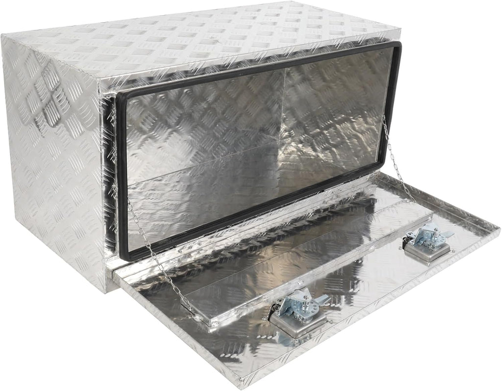 SCITOO 36 Inch Heavy Duty Truck Bed Tool Box,Aluminum Crossover Storage for Most Full Size Pickups,Lockable Weatherproof Diamond Plate Chest,Fits 36' Truck Beds,Easy Access to Load and Unload