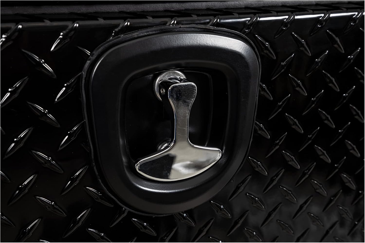 Buyers Products 1721561 Black Aluminum Diamond Tread Topsider Truck Box With Drop Door, 96x13x16 Inch, Weather Resistant, Locking Compression Latch, No Drill Install, Made in USA