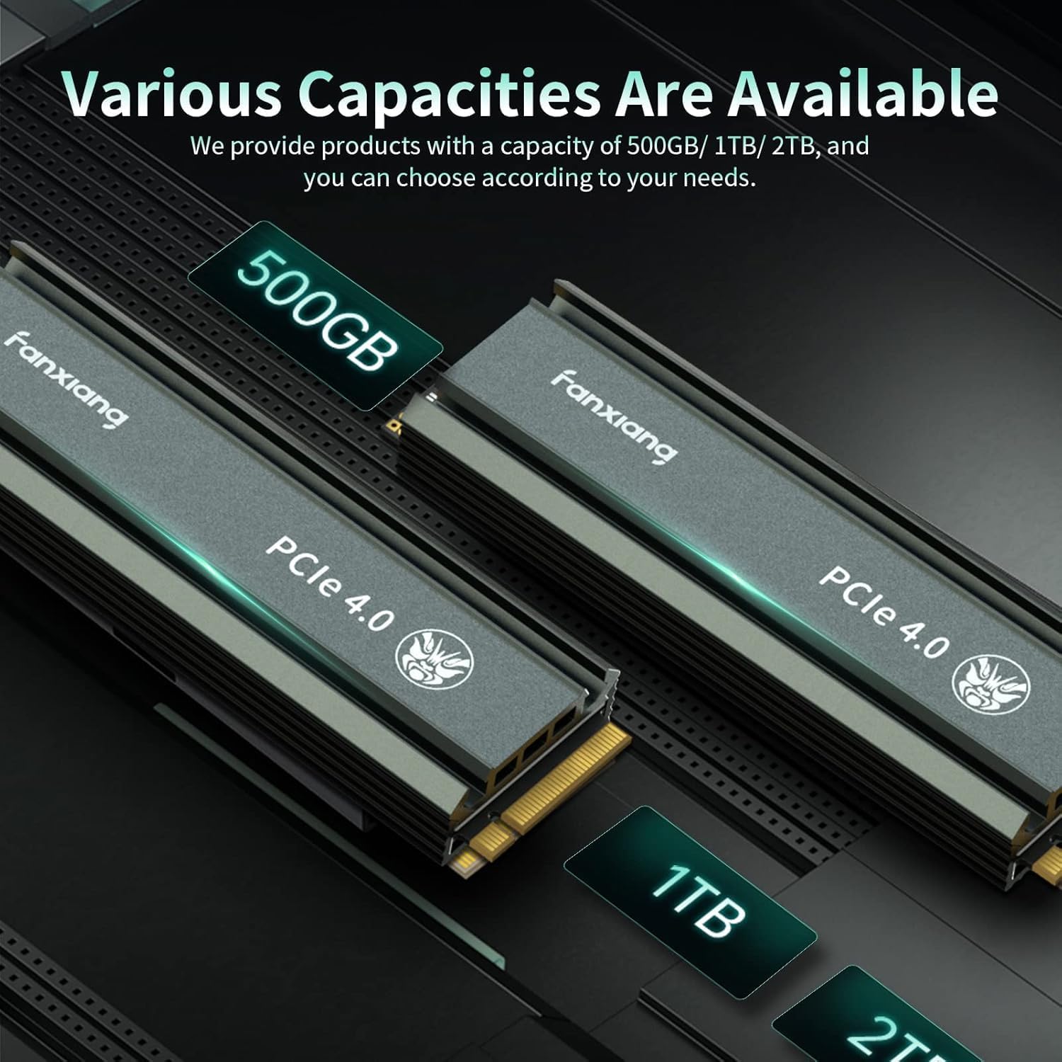 fanxiang S660 PCIe 4.0 4TB NVMe M.2 SSD for PS5 with Heatsink, Up to 5000MB/s, Internal Gaming SSD NAND SLC Cache Suitable for PS5 Enthusiasts, Technology Enthusiasts, IT Professionals
