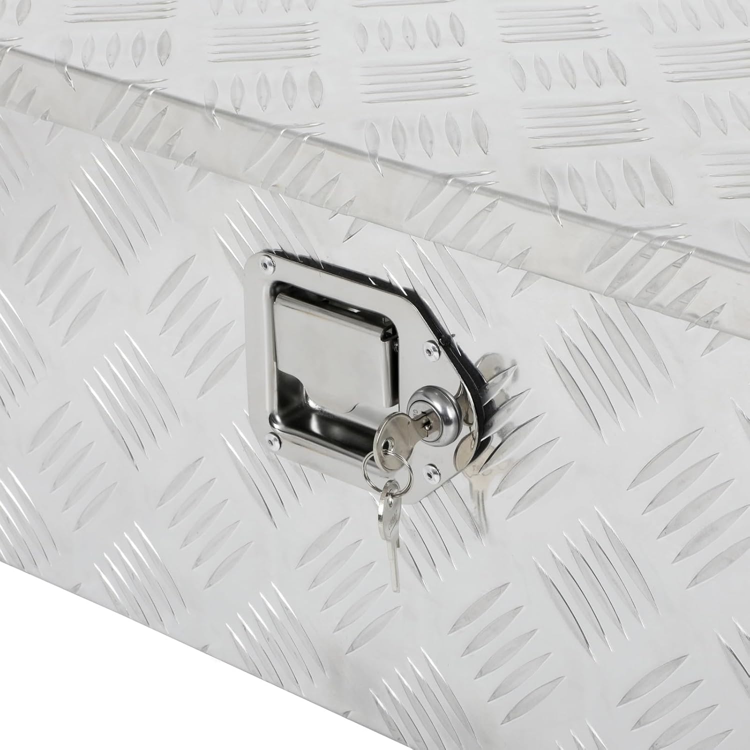 SCITOO 30 Inch Heavy Duty Truck Bed Tool Box,Aluminum Crossover Diamond Plate Storage for Most Full Size Pickups,Lockable Weatherproof Chest,Fits 30' Truck Beds,Easy Access to Load and Unload