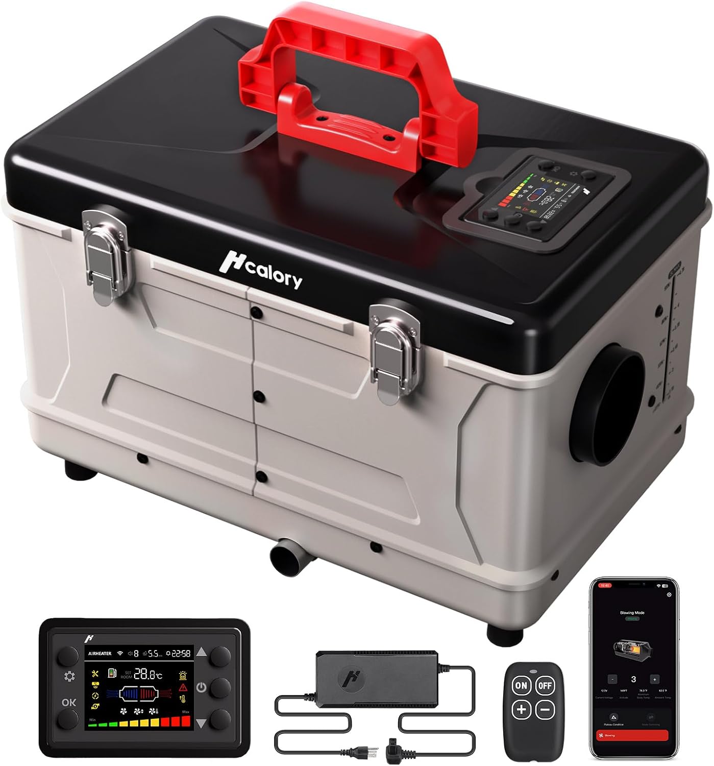 8KW Diesel Heater, 5L Toolbox Compact 2S Portable Parking Diesel Air Heater 110V/12/24V All in One with App Control, Altitude Mode and no tick for RV Garage Camper Grey 2025 Upgraded