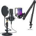 MAONO Gaming USB Microphone DGM20S, with USB Condenser Microphone Kit 192KHZ/24BIT AU-A04T f Plug & Play for YouTube, Gaming Recording, Computer, PS4, PS5, Mac, GamerWave DGM20S, A04T