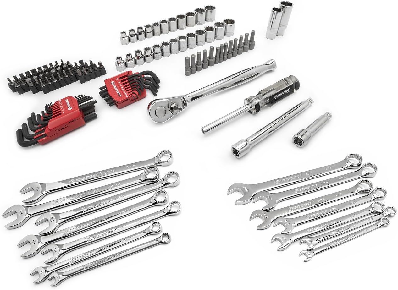 Crescent 128 Pc. 3/8' Drive 12 Point Standard SAE/Metric Mechanics Tool Set - CTK128MP2N