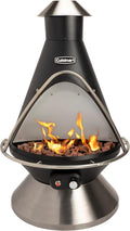 Cuisinart Chimenea Propane Fire Pit, 40,000 BTU Adjustable Gas Fire Pit for Patios, Includes Lava Rocks, Directional Heat Shield and Push to Start Ignition, Perfect for Backyards, Decks, and Patios