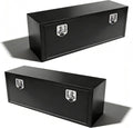 48 Inch Underbody Tool Boxes for Truck 2 Pack, 48x14x16 Inch Steel Under Body Storage Box with T-Handle Latch, Heavy Duty Toolbox for Pickup Truck RV, Black (Pack of 2)