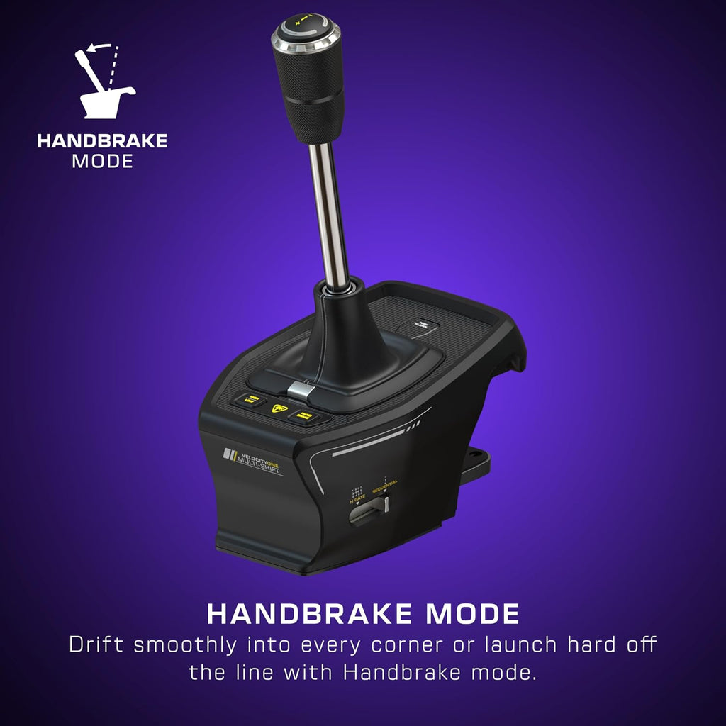Turtle Beach VelocityOne Multi-Shift Sim Racing Shifter & Handbrake for Windows PC, Xbox Series X|S & Xbox One – 7-Gear + R H-Gate & Sequential Shifter, Handbrake, Hall-Effect Magnetic Sensors – Black