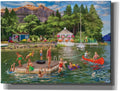 Epic Graffiti 'Gazebo Lake' by Bigelow Illustrations Canvas Wall Art, 54' x 40'