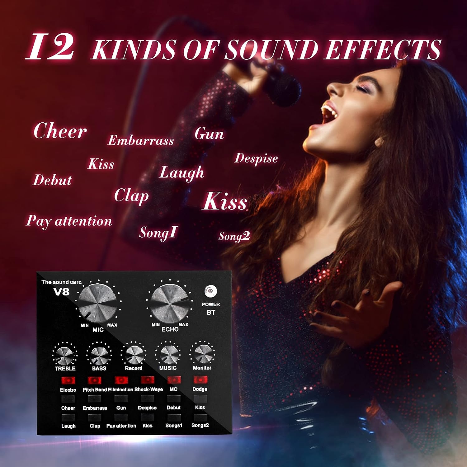 Studio Microphone,Sound Card,Mic Kit,Compatible with PC/Laptop/Tablet/Phone/PS4,Mic for Streaming/Singing/Gaming/Video