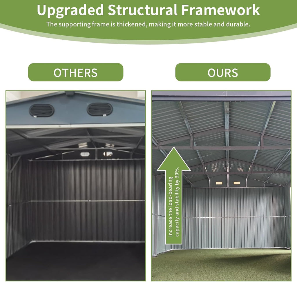 Shed and Outdoor Storage Large 20X13ft, Metal Garage with Window, for Truck, Car, Lawnmower