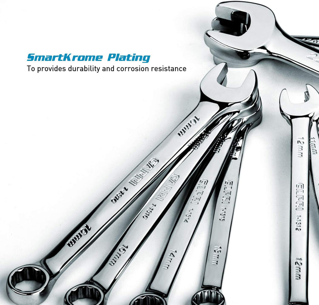 Capri Tools Combination Wrench Set with The Mechanic's Tray, Metric 6 to 24 mm, 19-Piece (CP11390MT)