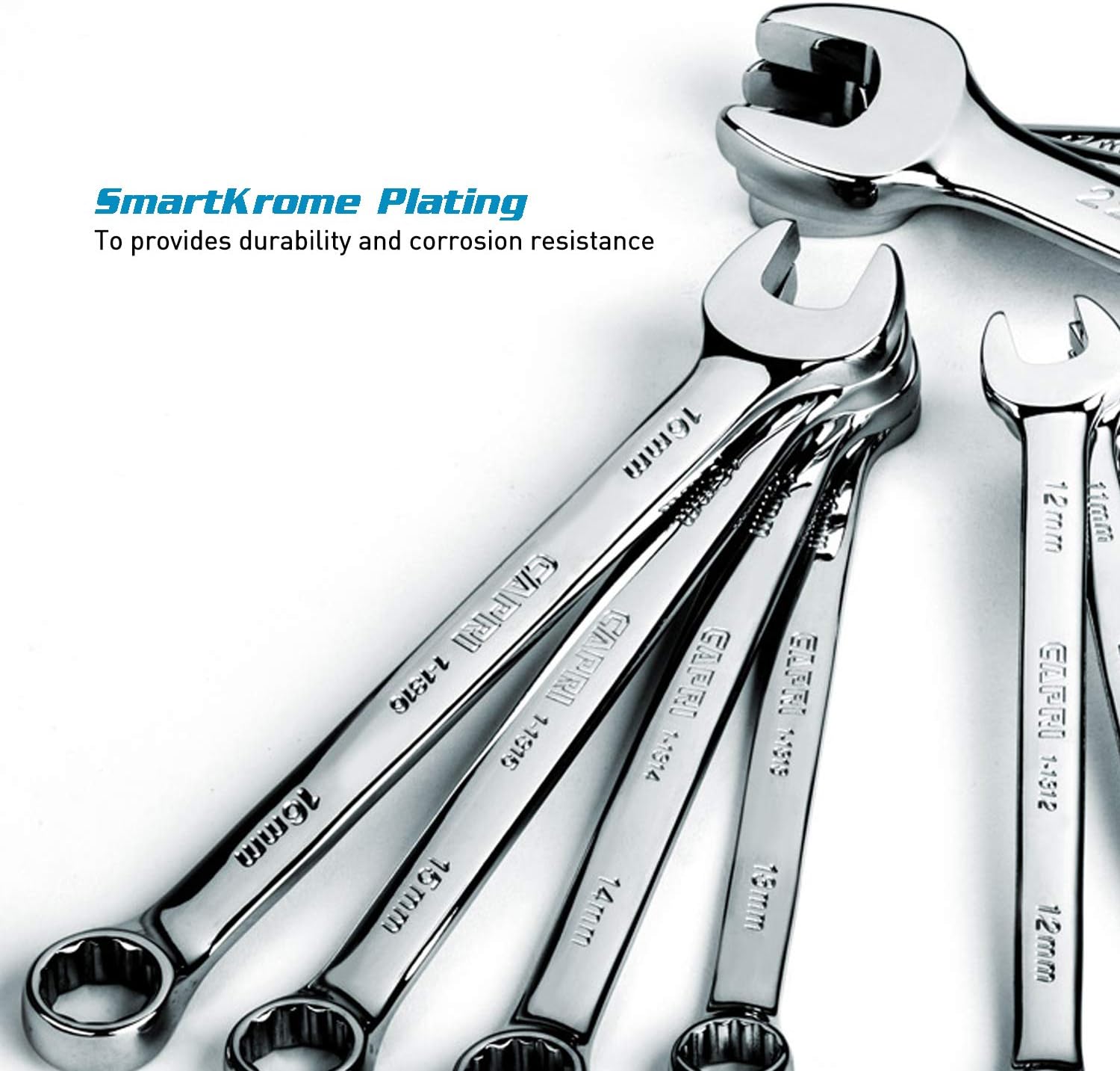 Capri Tools Combination Wrench Set with The Mechanic's Tray, Metric 6 to 24 mm, 19-Piece (CP11390MT)