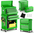 Dawmilon 8-Drawer Rolling Tool Chest, 2-in-1 Detachable Tool Box Cabinet with Wheels, Lockable Metal Tool Storage with Liners for Garage Workshop, Green