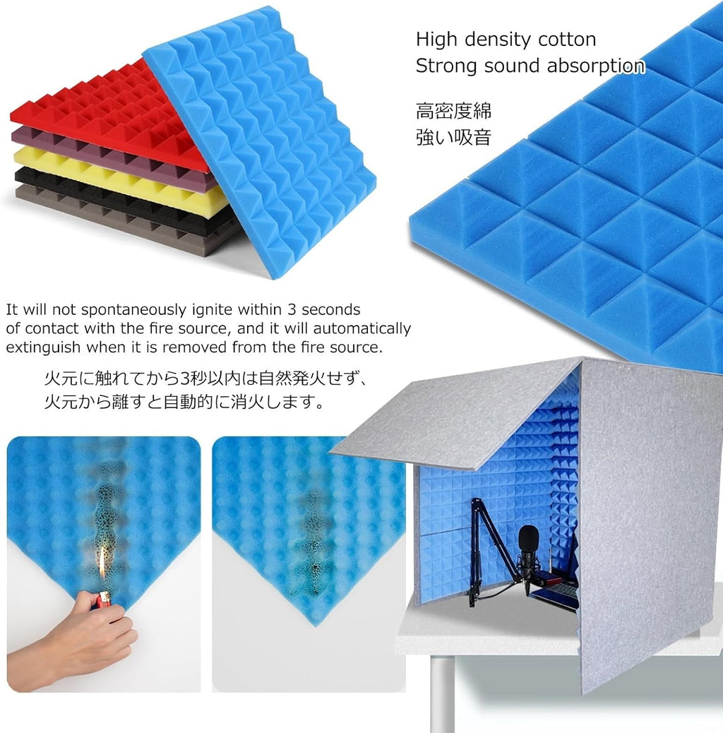 Desktop Soundproof Cover, 80*80*80CM Portable Soundproof Booth Recording Vocal Booth Box Isolation Shield for Microphone Recording Equipment Podcasts Singing Gaming and Broadcasting ( Color : Black )