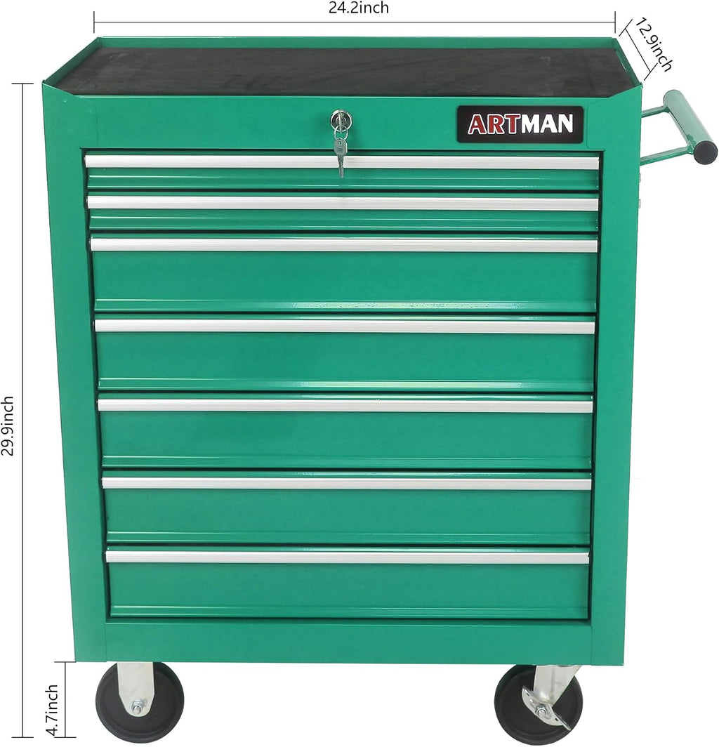 Mini Tool Box,Tool Box with Wheels, Lockable Rolling Tool Chest, Caja de herramientas para mecánico, Tool Box with Wheels,Work Table for Garage & Repair Shop,Warehouse, Workshop