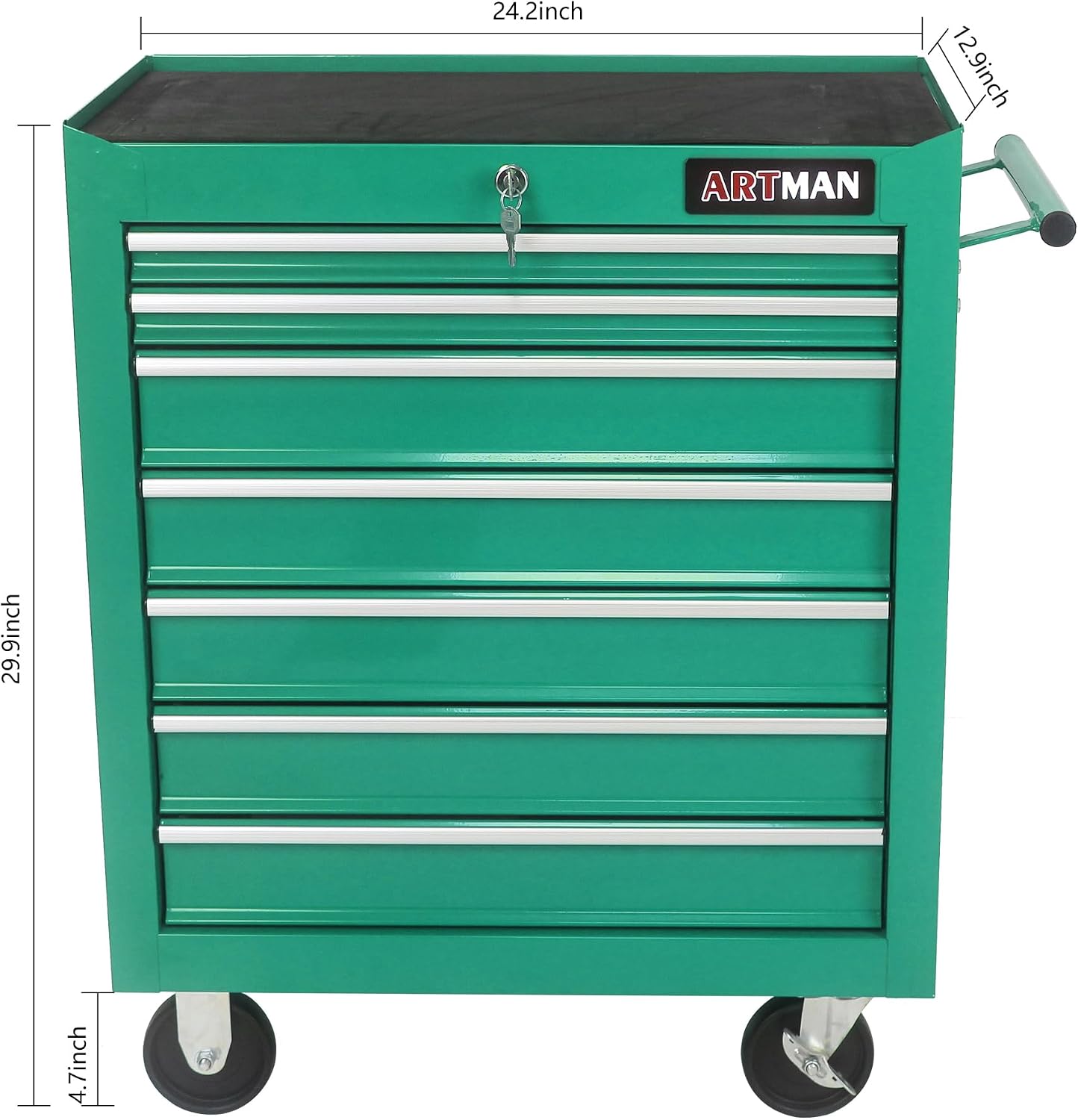 Mini Tool Box,Tool Box with Wheels, Lockable Rolling Tool Chest, Caja de herramientas para mecánico, Tool Box with Wheels,Work Table for Garage & Repair Shop,Warehouse, Workshop
