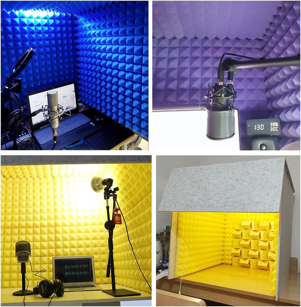 Sound Isolation Room for Home Studio, Portable Soundproof Booth Recording Booth Vocal Booth for Home Studio, Portable Vocal Booth for Recording for Recording Podcasts Singing Gaming (Color : Purple)