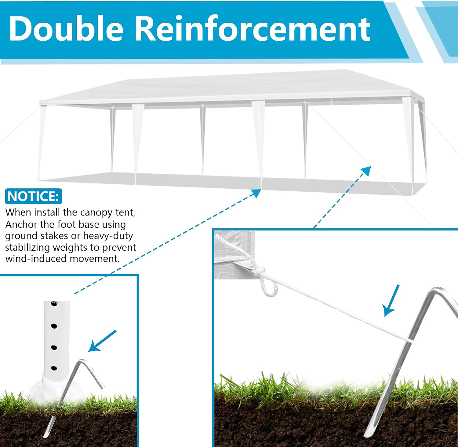 Nyckolas White 10x30 Outdoor Canopy Tent for Party,5 Removable Sidewalls with Windows,Sunshade & Waterproof,Heavy Duty Metal Frame,Easy to Assemble,Perfect for Outdoor Events,Party,Backyard,Camping