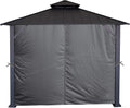 APEX GARDEN Four-Side Privacy Curtain Set for 10-Ft x 10-Ft Gazebo (10-ft x 10-ft, Charcoal)