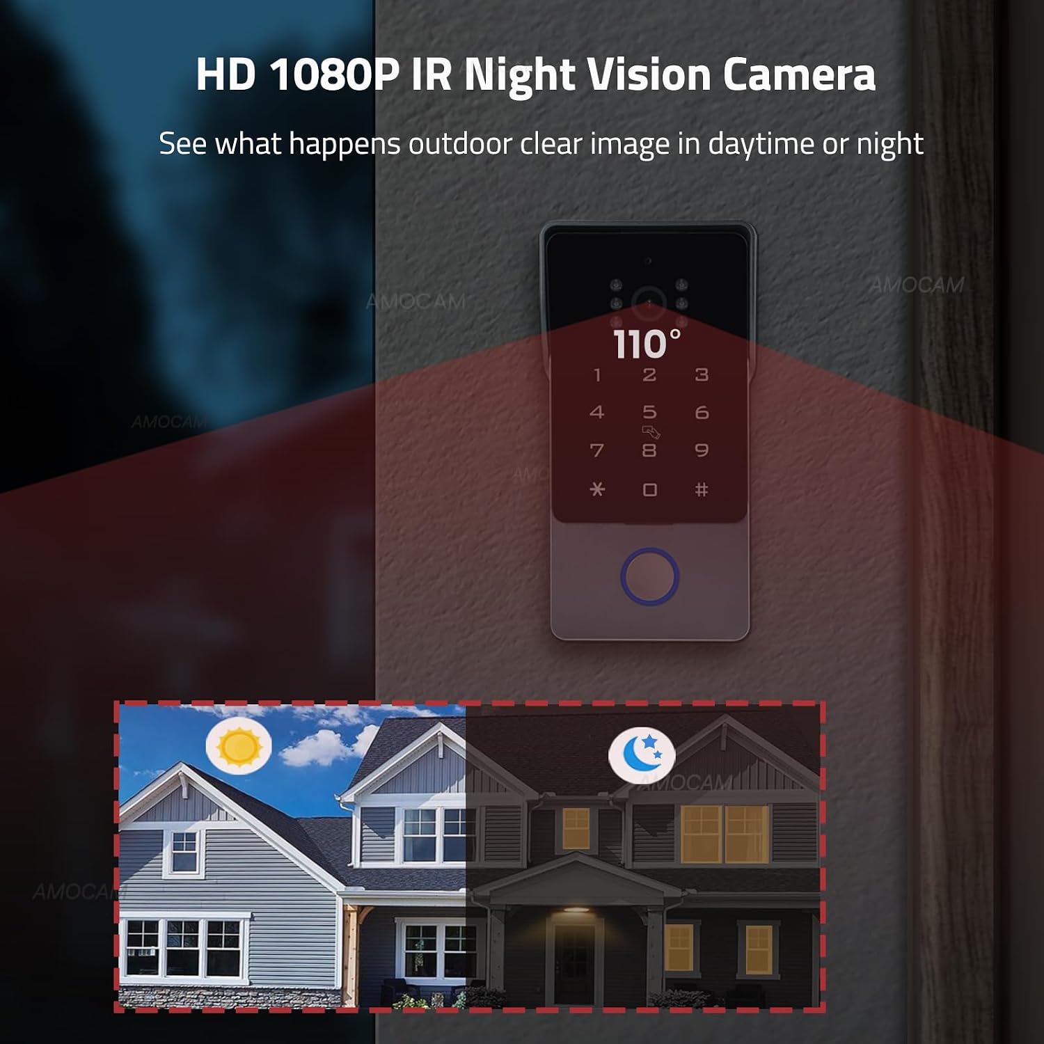 2-Wires Video Intercom System, 7 Inch 1080P WiFi Touch ScreenVideo Doorbell Doorphone System, 32G Card, Snapshot, Monitoring, Code Password Tuya App IC Card Unlock for Home Apartment