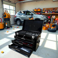 Mini Tool Box, Key Locking System with Tool Set, Portable Steel Tool Box with Drawers, Small Toolbox for Organizing Tools in Garage, Home, Warehouse