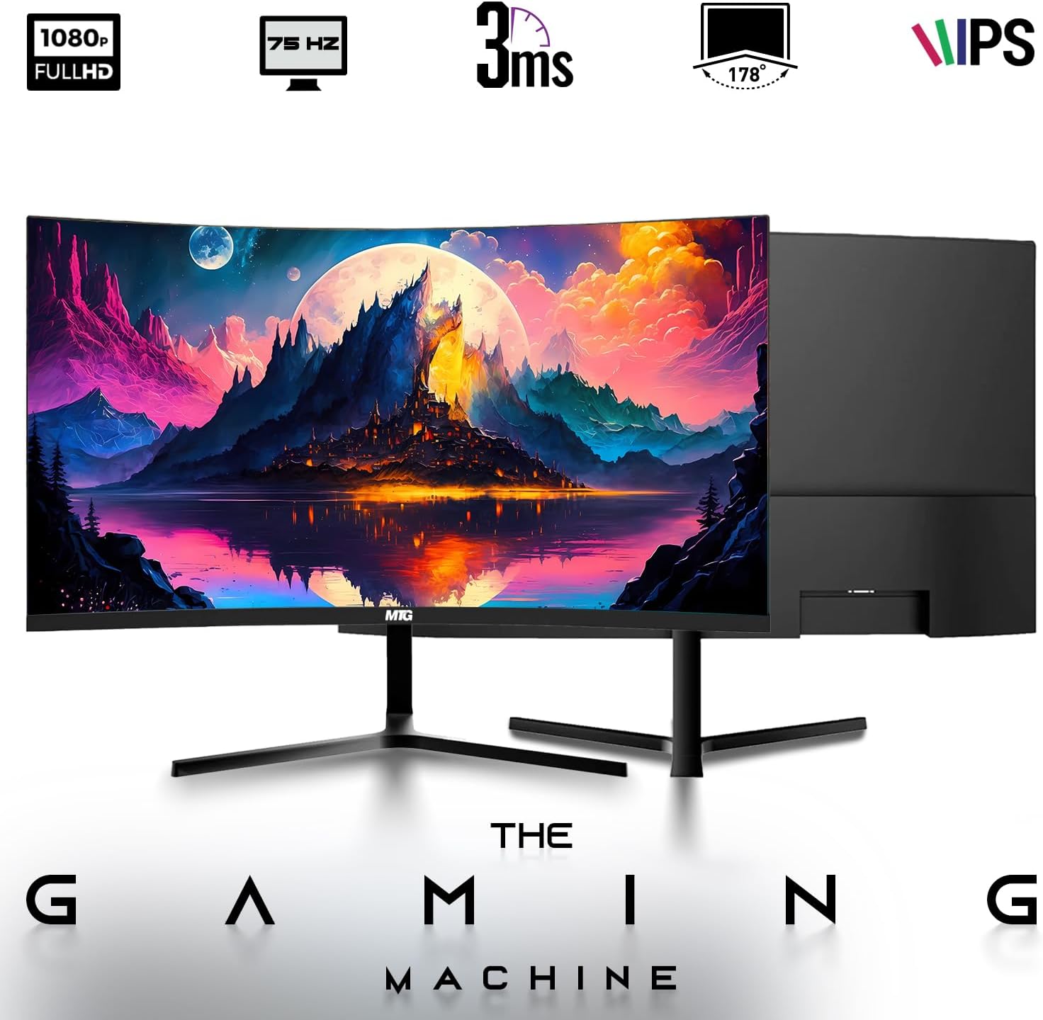 MTG Khuno Gaming Tower PC- Intel Core i5-8th Gen, GTX 1660S 6GB 192bits, 16GB ARGB Ram, 256GB Nvme, 24 Inch Curve Monitor, RGB Gamer Bundle Combo, Webcam, Win 11 Home