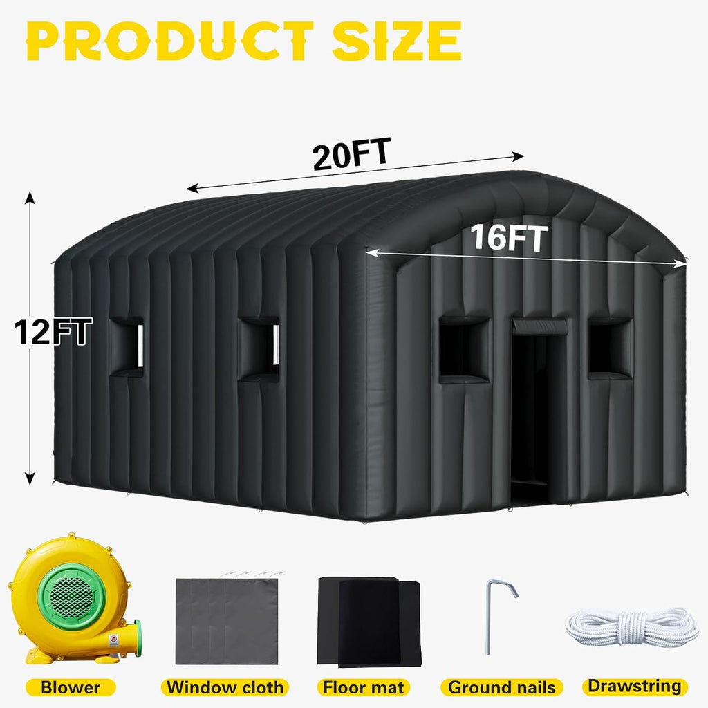 EROMMY 20x16.5x12 FT Large White Inflatable Nightclub, Blow Up Party Tent Portable with 950W Blower, Disco Night Club Tent for Adult Birthday Party Business Rental