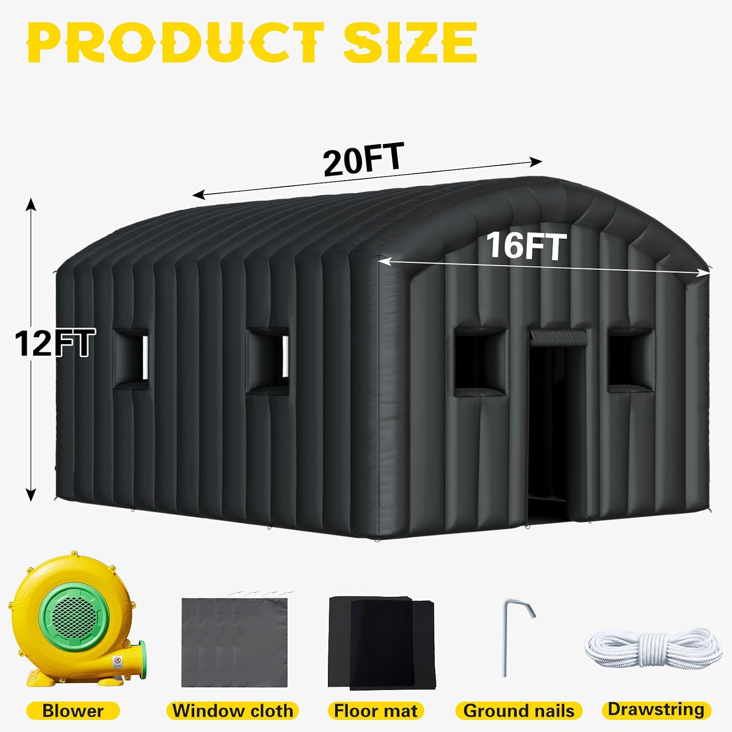 EROMMY 20x16.5x12 FT Large White Inflatable Nightclub, Blow Up Party Tent Portable with 950W Blower, Disco Night Club Tent for Adult Birthday Party Business Rental