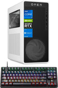 HP OMEN 16L TG03 RTX 5060 Gaming Desktop, Intel Core i7-14700F, NVIDIA RTX 5060, 64GB DDR5 RAM, 2TB SSD, RGB Light Studio & Gaming Hub, W11H,White, Bundle with Thunderobot KG3089R Gaming Keyboard
