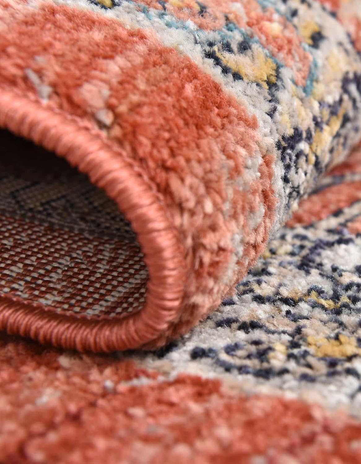 Unique Loom Lola Collection Area Rug - Vivacious (10' x 12' 4' Rectangle, Brick Red/Blue)