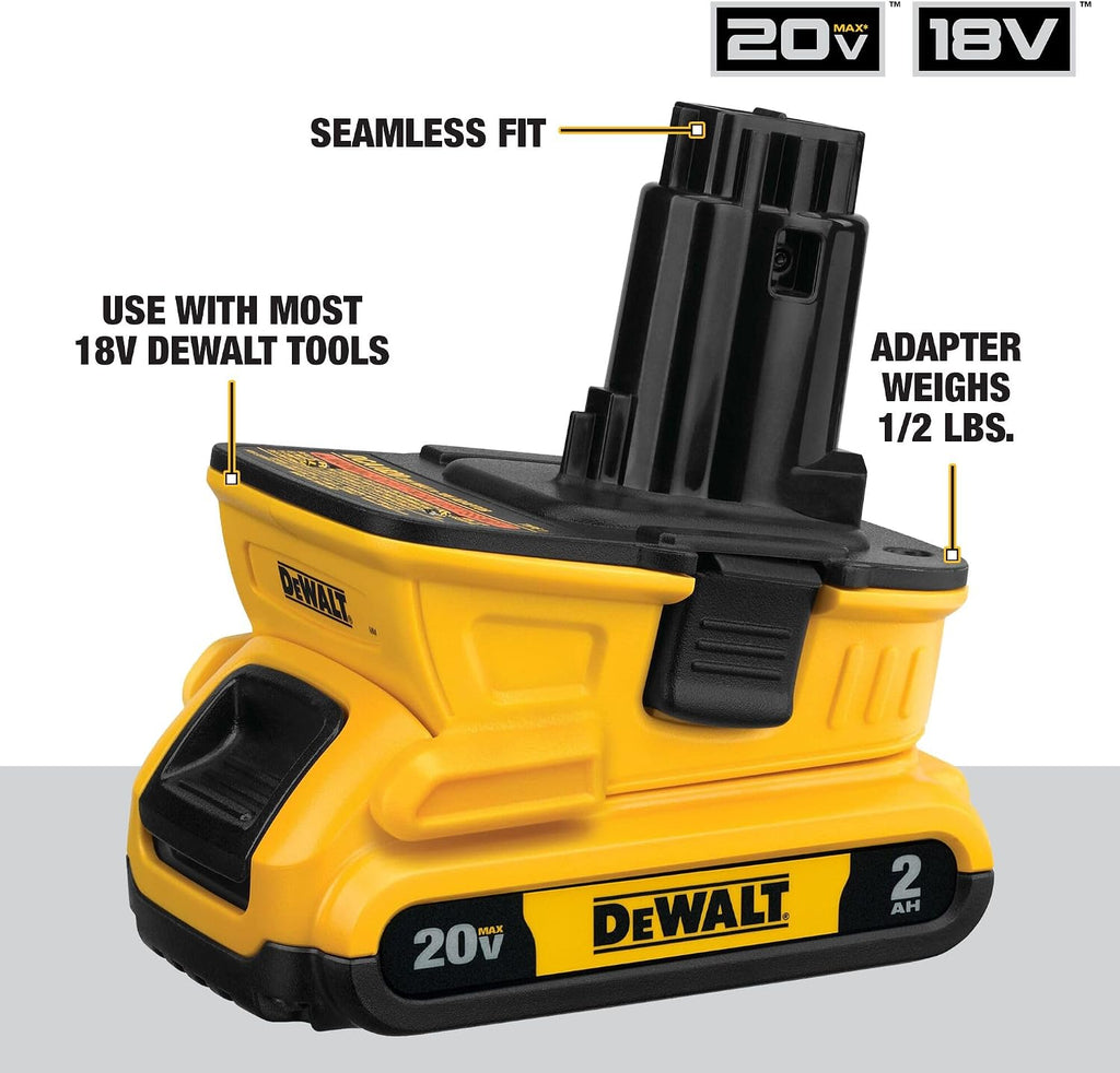 DEWALT 20V MAX Battery Adapter Kit, 18V to 20V, 2 Batteries and Charger Included (DCA2203C)