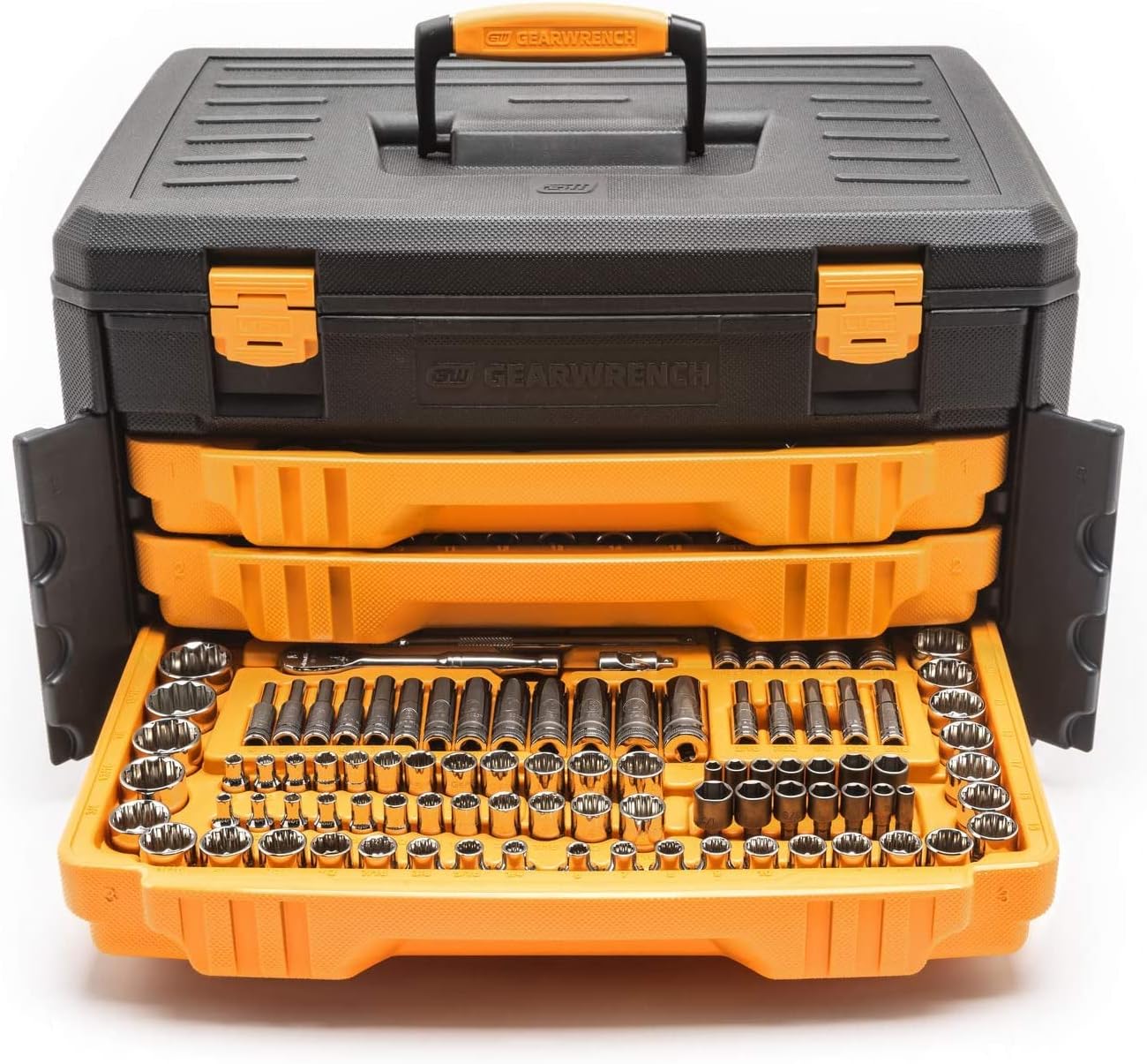 GEARWRENCH 243 Pc. 12 Pt. Mechanics Tool Set in 3 Drawer Storage Box - 80972