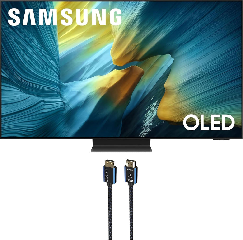 Samsung QN83S95FAEXZA 83 Inch OLED HDR Pro 4K Smart TV with an Austere 5S-4KHD2-2.5M V-Series 2.5m Premium 4K HDR HDMI Braided Cable (2025)