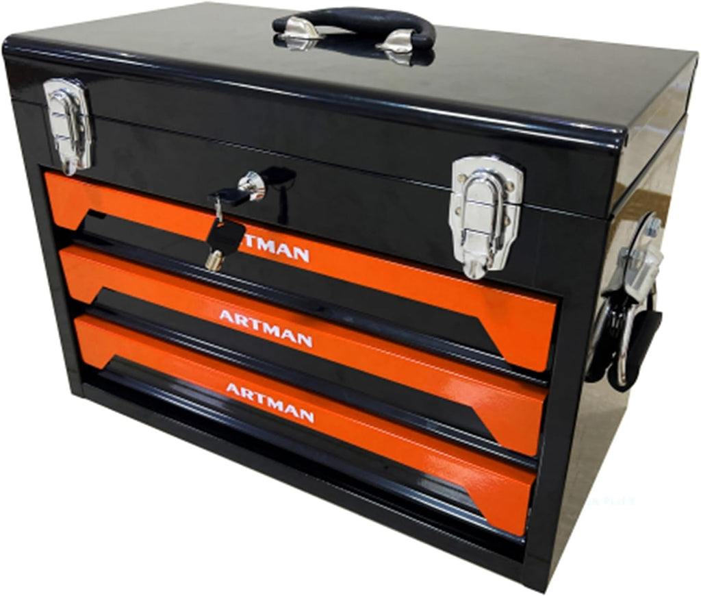 Campfun 439PCS Tool Set, Mechanic Tool Set for Home, Tool Box Set 4-Tier Socket Wrench Ratchet Plier Nails, Home Tool Set Mechanics Kit with 3 Drawers Organizer for Adults Man Handyman, Orange
