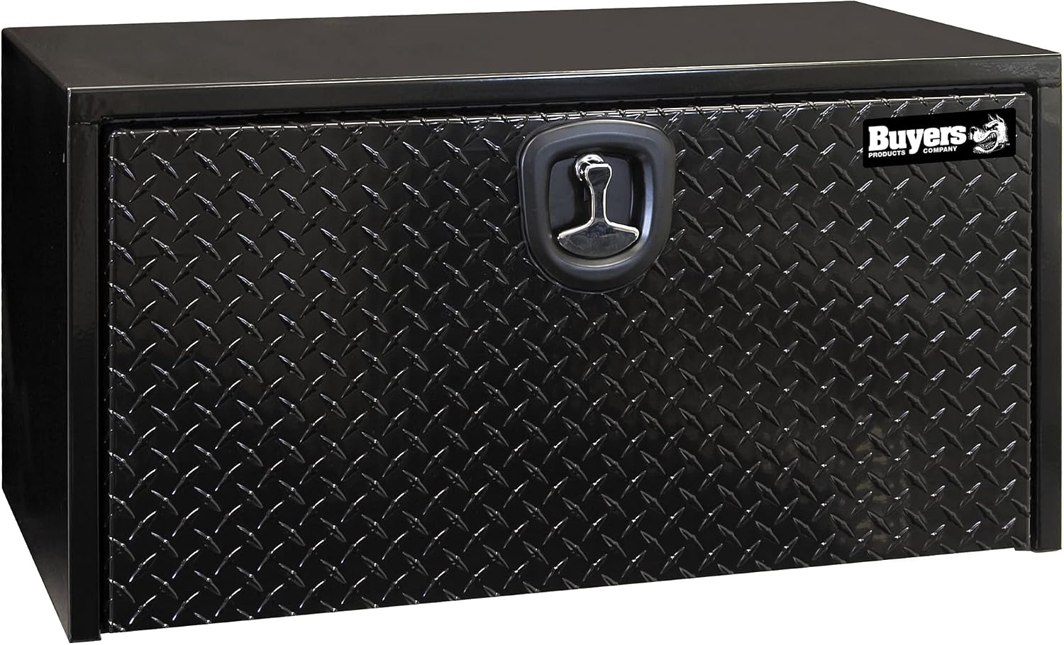 Buyers Products 1702505 Black Steel Underbody Truck Box - Weatherproof Storage Container with Aluminum Diamond Tread Door & Compression Latch, 18 x 18 x 36 Toolbox for Trucks and Trailers, Made in USA