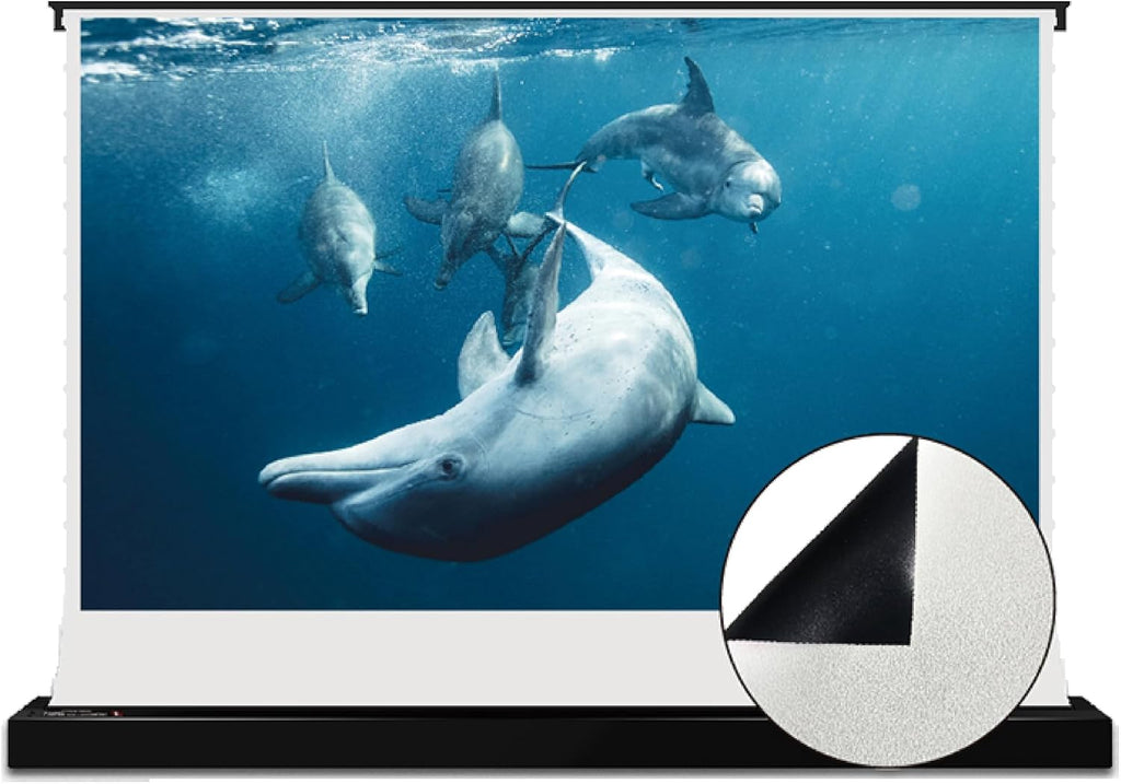 VIVIDSTORM-Movie Screen Motor Rollable Foldaway Portable Screen with All White Cinema PVC, 4k 3D HD Gaming/Office Room,Compatible with Standard Projector,VWSDSTWA84H