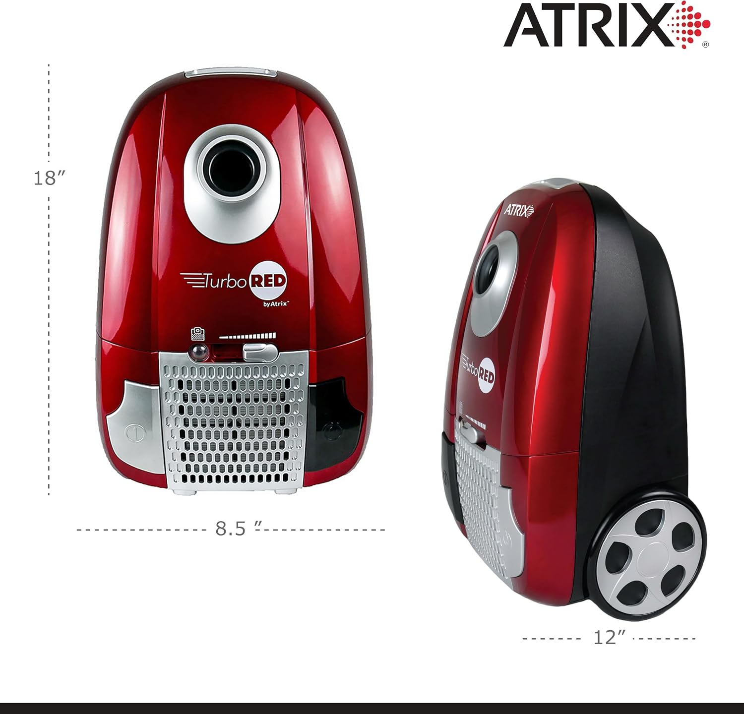 Atrix AHC Turbo Red HEPA 6-Quart Canister Vacuum Cleaner – Premium Bundle for Home & Carpet Cleaning, Includes Accessories & Variable Speed Motor