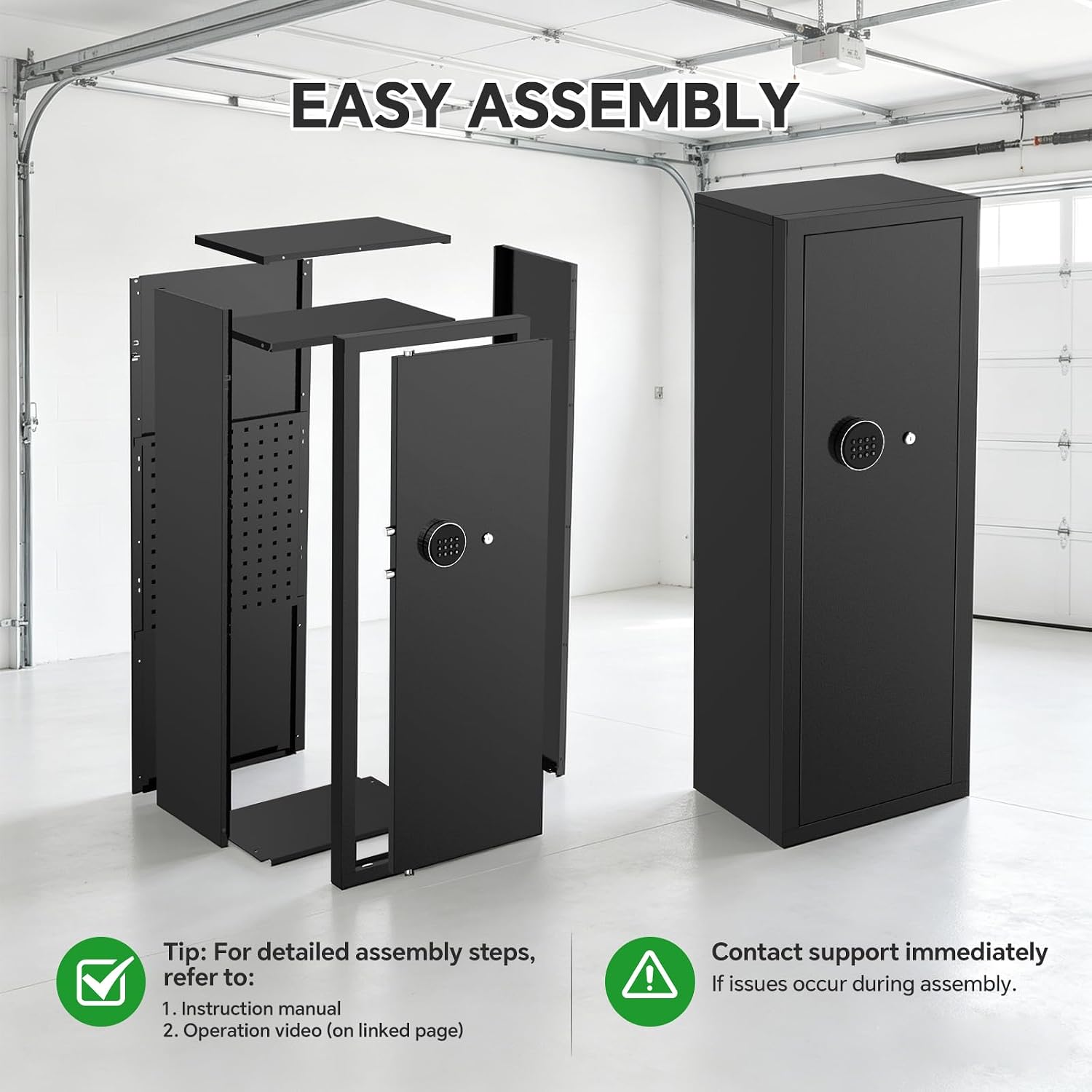 10-15 Gun Rifle Safe for Home Security, Gun Safe for Rifles and Pistols - Quick Access Digital Keypad | Easy Assembly Gun Safe with Adjustable Shelves (Fits Shotguns & Ammo)
