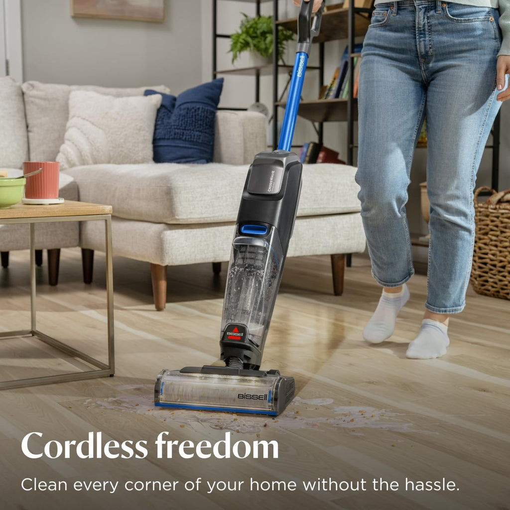 Bissell CrossWave OmniFind Cordless Wet Dry Vacuum Mop with FurFinder Headlights, All-in-One Floor Cleaner with Powerful Suction for Hard Floors and Rugs, 3967F