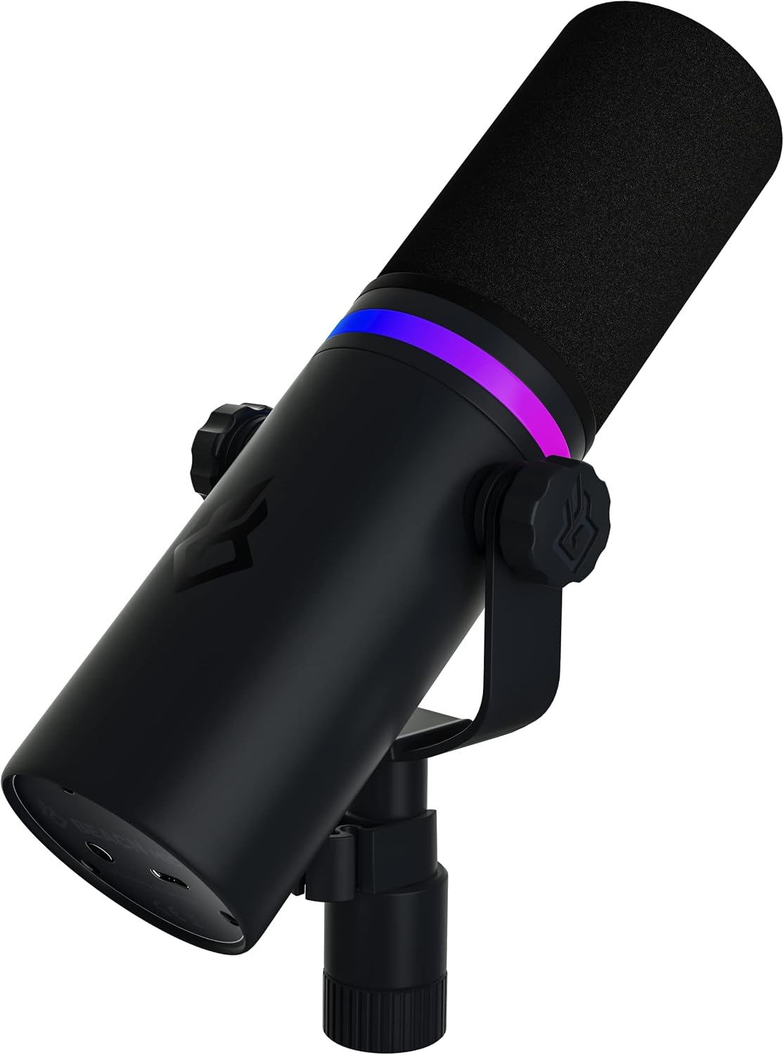 BEACN Dark Dynamic USB Microphone for PC & Gaming – Broadcast-Grade Streaming, Podcast & YouTube Mic with RGB Lighting, Noise Rejection & Headphone Monitoring – USB C Mic for Twitch & Recording