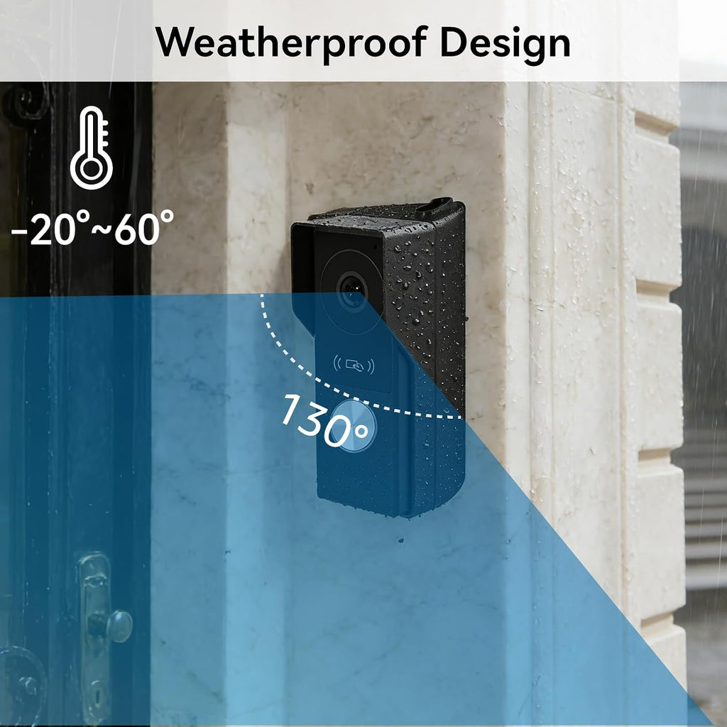 2 Wires Video Door Phone intercom doorbell System, 7 Inch Touch Screen Monitor, 1080P, Remote Unlock, Human Detection, Two-Way Audio, Night Vision, Waterproof, RFID Access Control