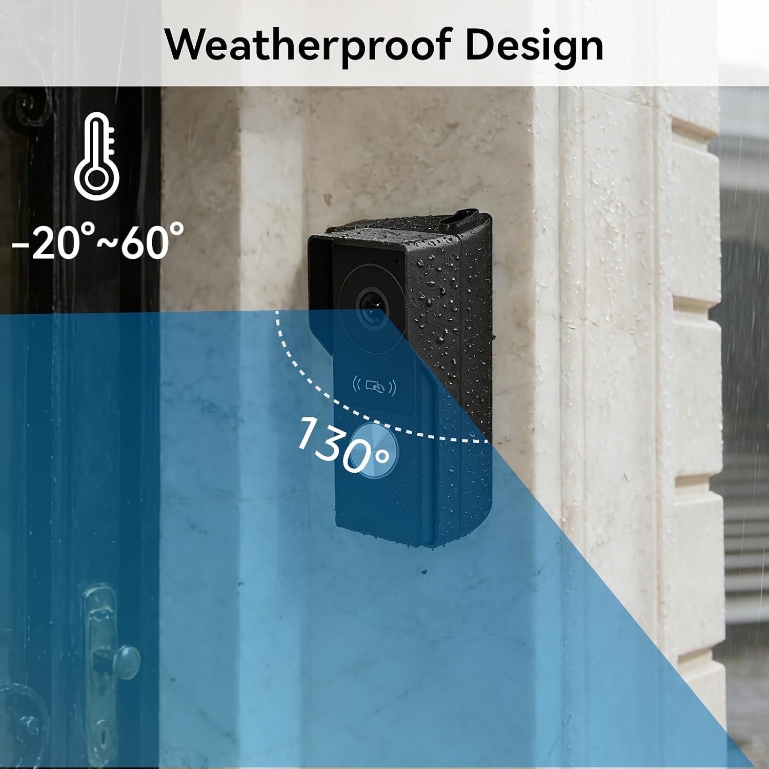 2 Wires Video Door Phone intercom doorbell System, 7 Inch Touch Screen Monitor, 1080P, Remote Unlock, Human Detection, Two-Way Audio, Night Vision, Waterproof, RFID Access Control
