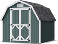 Little Cottage Co. 8x8 Classic Gambrel Barn with 4 ft. Sidewalls with Floor, Outdoor Wood Storage Shed Do-It-Yourself Precut Kit