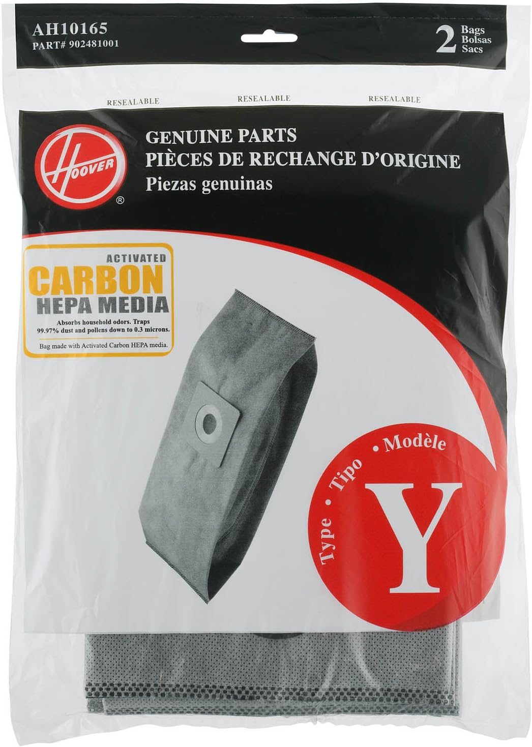 Hoover Vacuum Cleaner Bags for Upright Vacs, Multicolor, Type Y Allergen Filtration, Part # 4010100Y, Hoover Vacuum Bags Refill(Pack of 24)