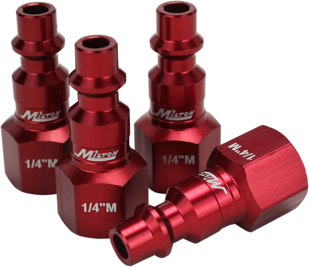 DeWalt DXCM024-0343 Double Arm Hose Reel with 3/8' x 50' Premium Rubber Hose & ColorFit by Milton Coupler & Plug Kit - (M-Style, Red) - 1/4' NPT, (14-Piece) - S-314MKIT