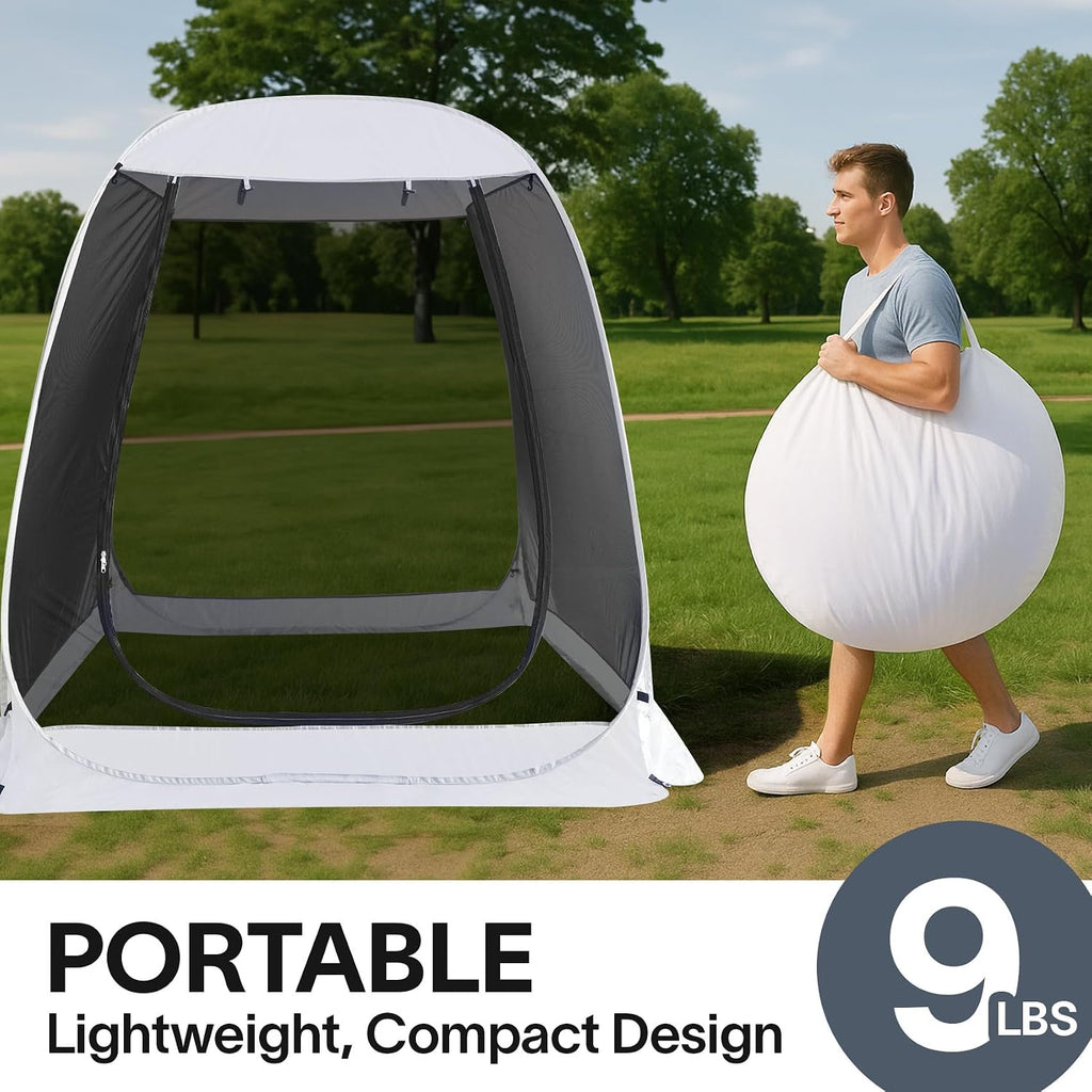 Alvantor 6'x 6' Pop Up Screen House Tent, Instant Outdoor Gazebo with Mosquito Netting & UPF 50+ Sun Protection, Portable Canopy Shelter for Patio, Backyard, Camping (Fits 2-3 Adults),Gray