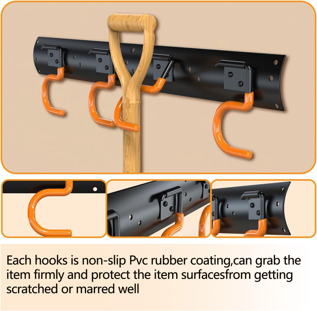 3-H 24×16' All Metal Garden Tool Organizer, Garage Tool Organizer, Broom Holder Wall Mount for Garage, Shed, Garden, Basement Hanging and Organizing Rake, Mop, Shovel, Hose